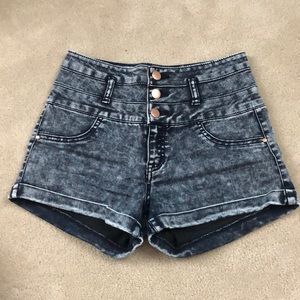 Refuge High Waisted Wash Jean Shorts